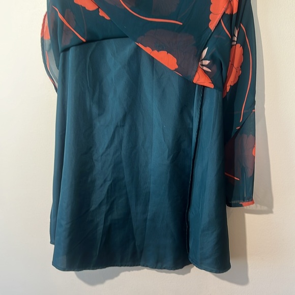 Cupcakes &‎ Cashmere Sybella Shift Dress Women XS sheer long sleeve floral print - Picture 8 of 12